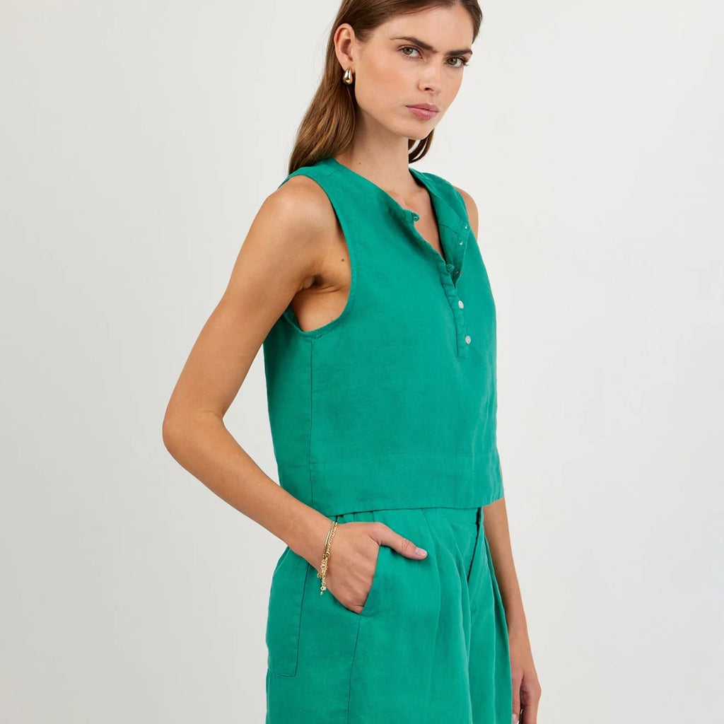 Bella Dahl Sleeveless Half Placket Top