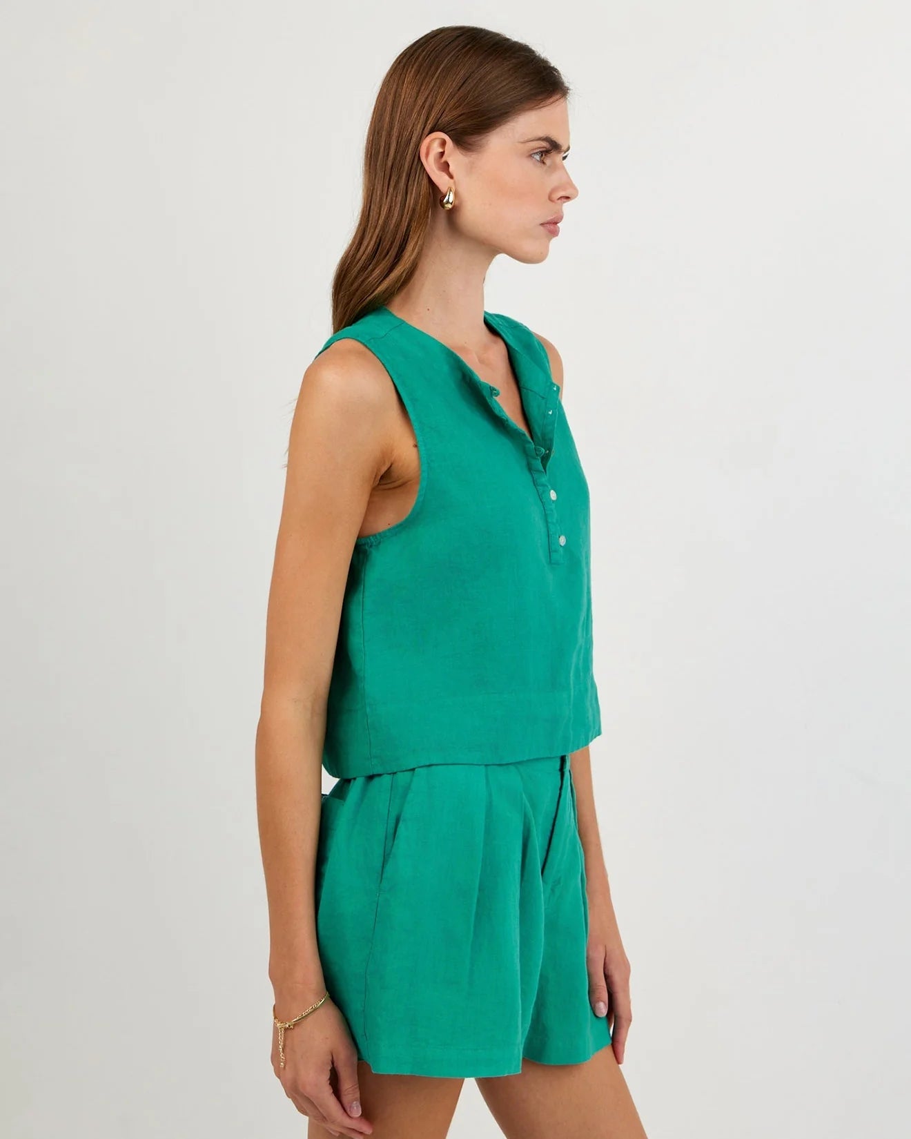 Bella Dahl Sleeveless Half Placket Top