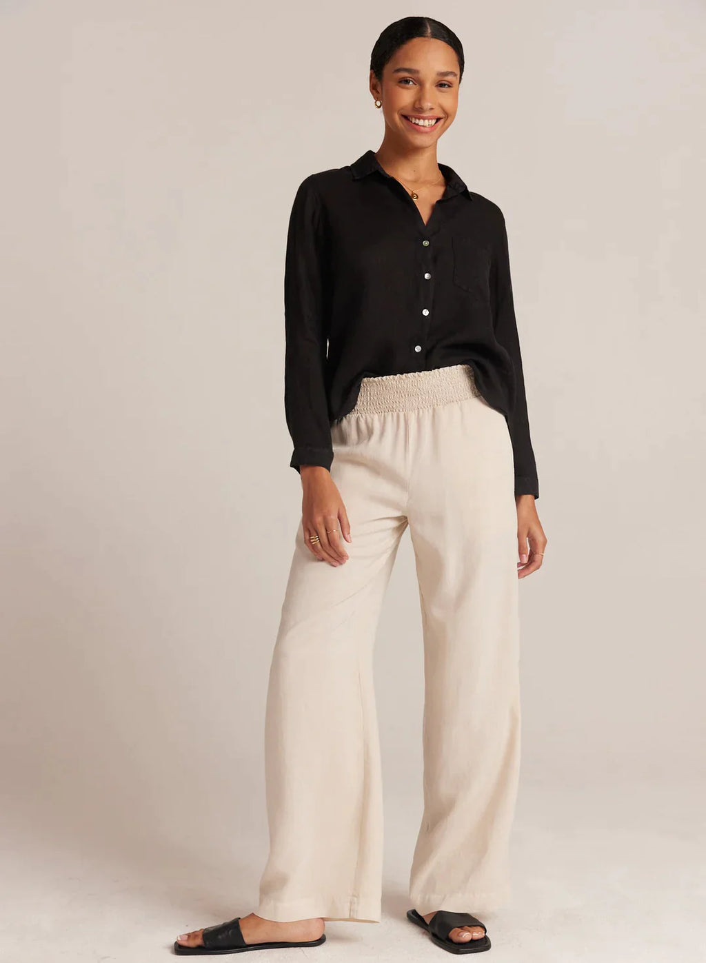 Bella Dahl Smocked Waist Wide Leg Pants