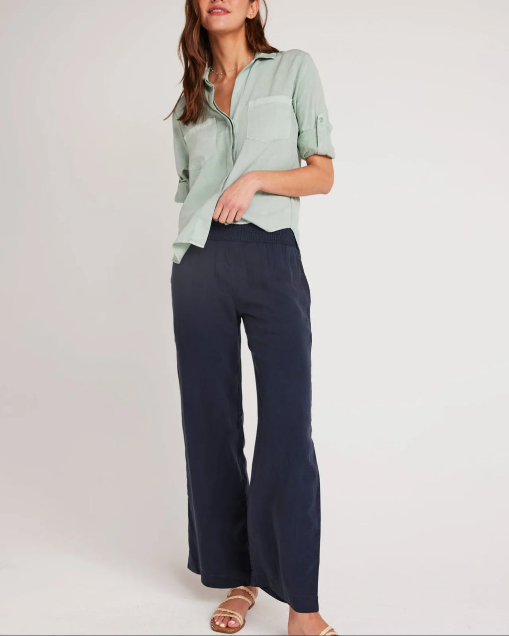 Bella Dahl Smocked Waist Wide Leg Pants