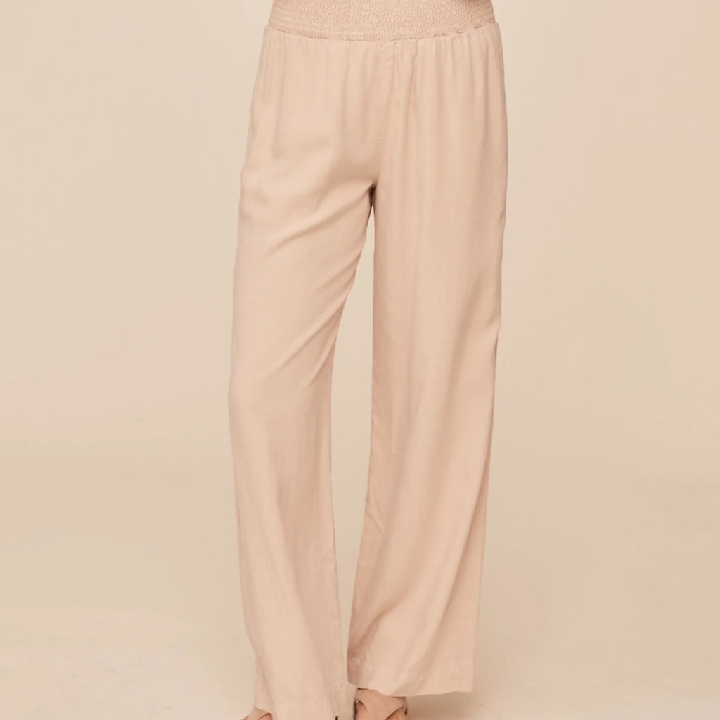 Bella Dahl Smocked Waist Wide Leg Pants