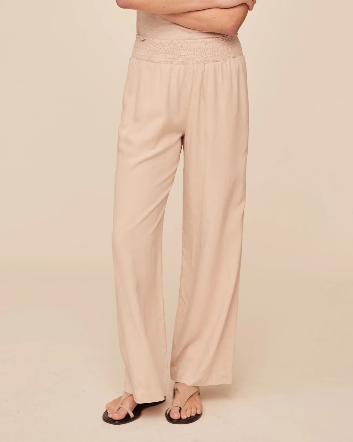Bella Dahl Smocked Waist Wide Leg Pants