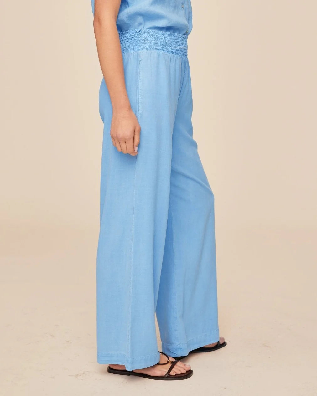 Bella Dahl Smocked Waist Wide Leg Pants