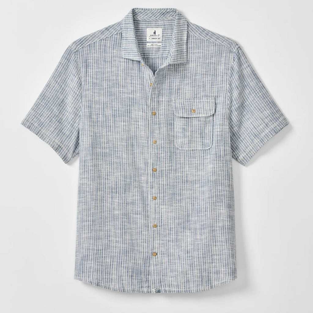 Johnnie-O Short Sleeve Cotton Blend Button Down Shirt