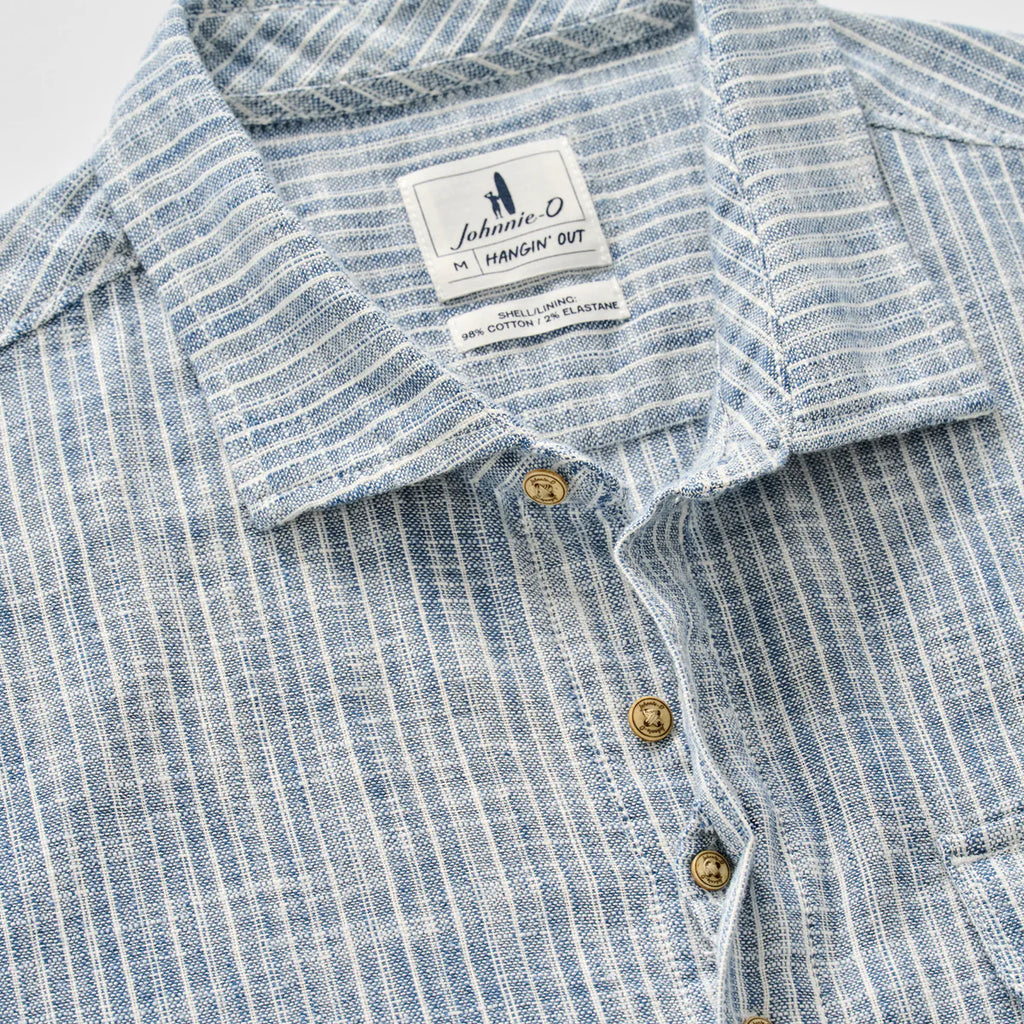 Johnnie-O Short Sleeve Cotton Blend Button Down Shirt