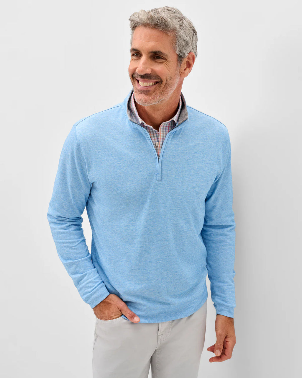 Johnnie-O Pircio Dri-Release Heathered 1/4 Zip Pullover