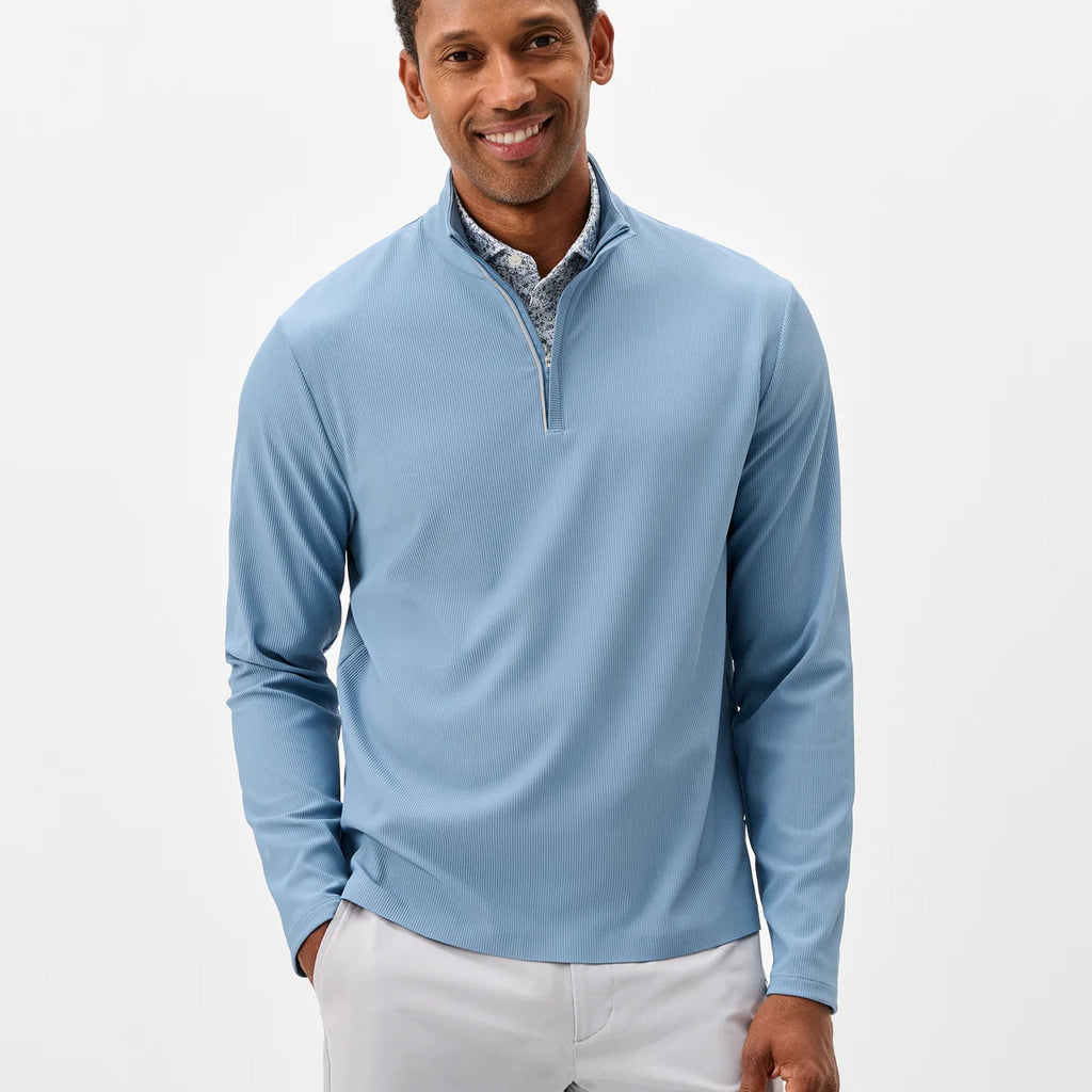 Johnnie-O Hoppin Ribbed Knit Performance 1/4 Zip Pullover