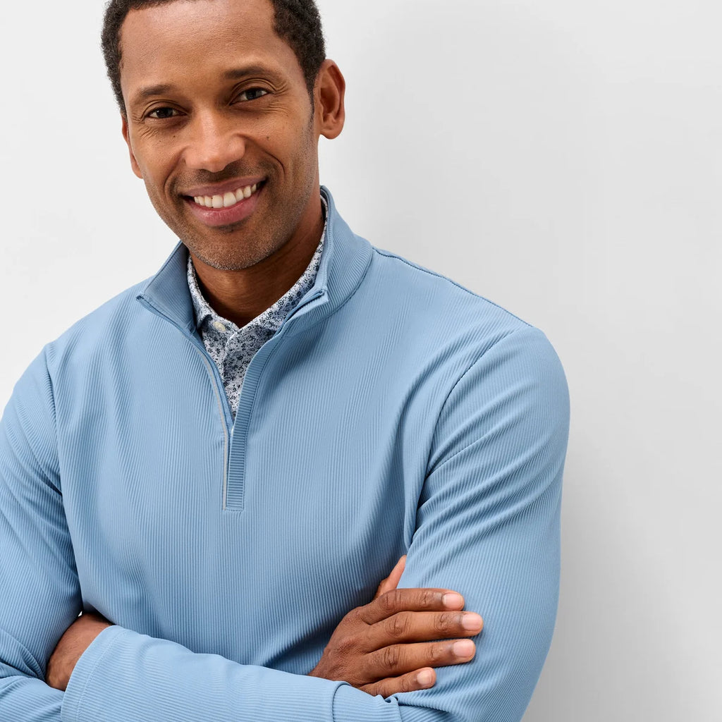 Johnnie-O Hoppin Ribbed Knit Performance 1/4 Zip Pullover