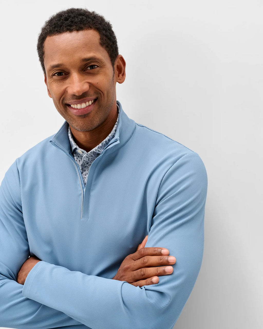 Johnnie-O Hoppin Ribbed Knit Performance 1/4 Zip Pullover