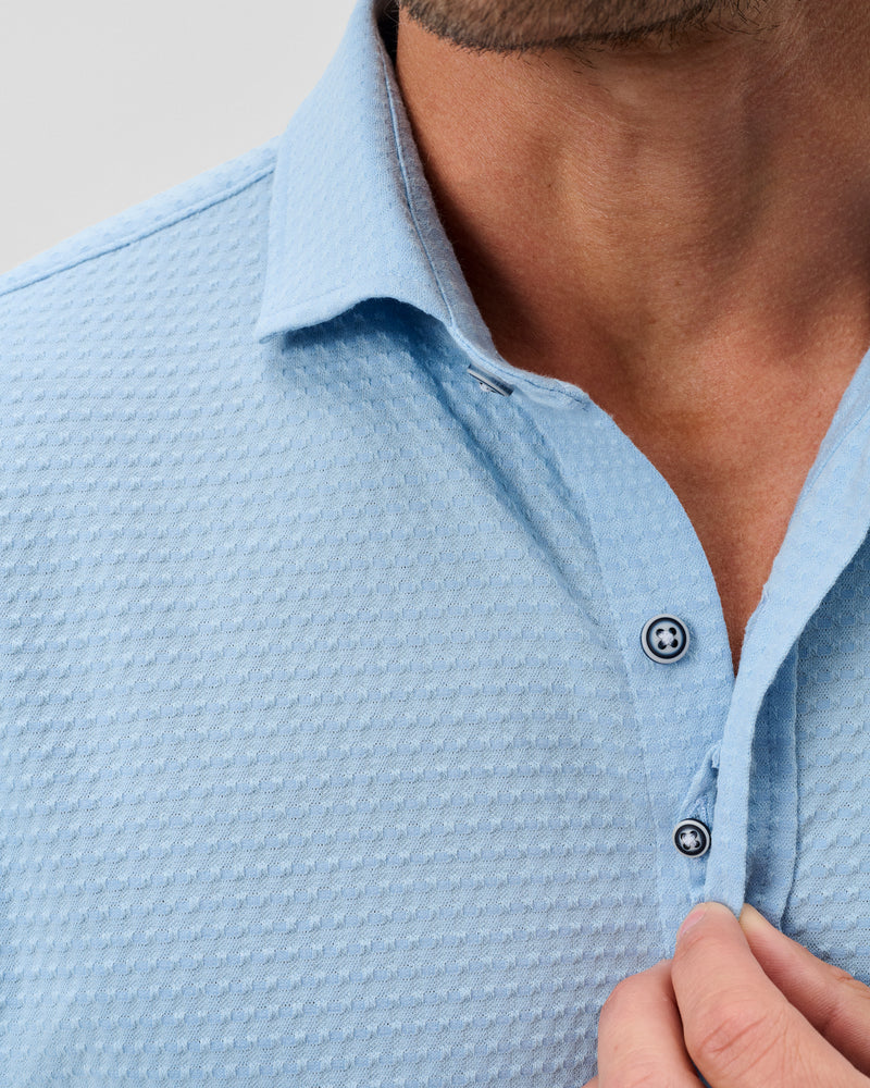 Johnnie-O Surfsucker Knit Short Sleeve Button Down Shirt