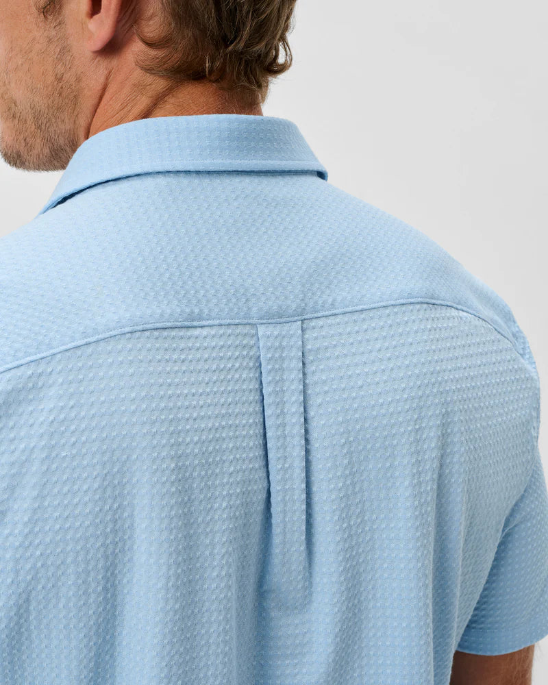 Johnnie-O Surfsucker Knit Short Sleeve Button Down Shirt