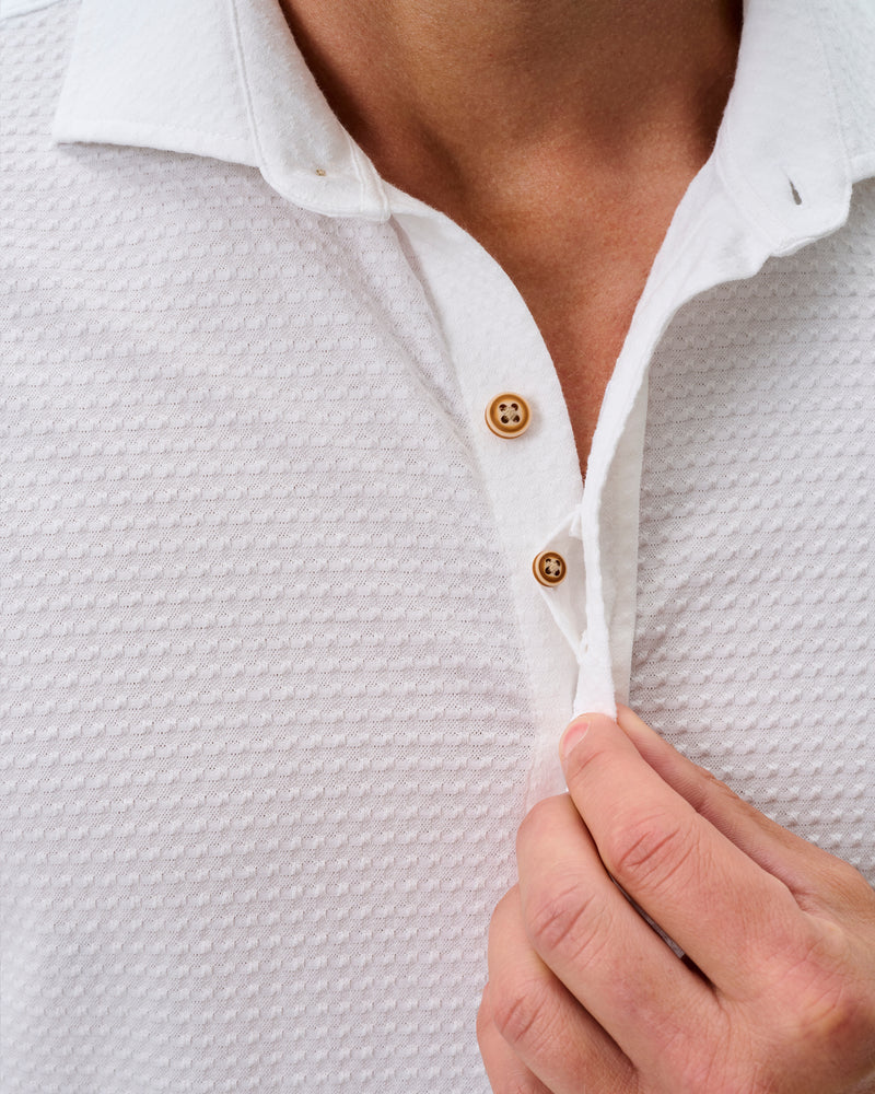 Johnnie-O Surfsucker Knit Short Sleeve Button Down Shirt