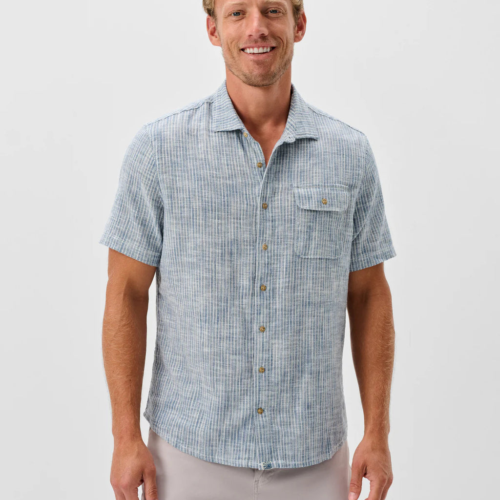 Johnnie-O Short Sleeve Cotton Blend Button Down Shirt