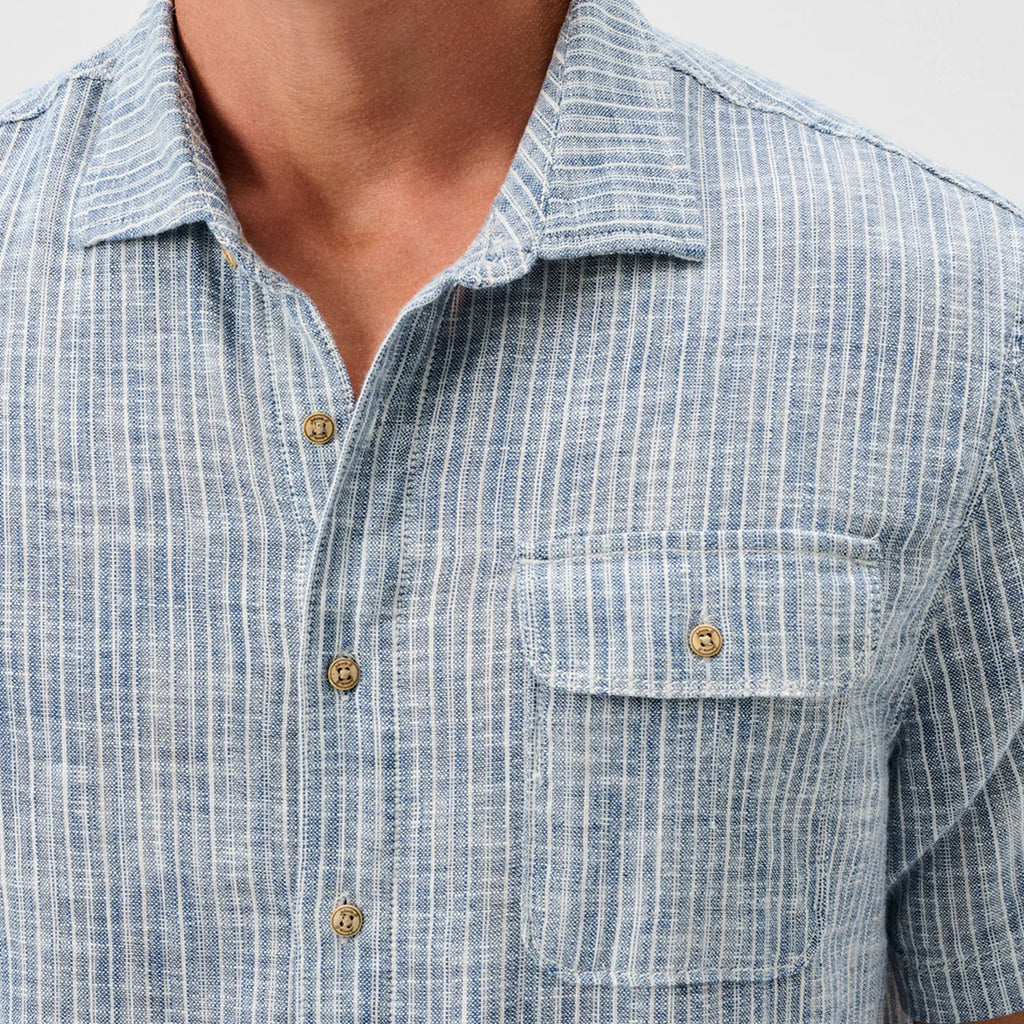 Johnnie-O Short Sleeve Cotton Blend Button Down Shirt