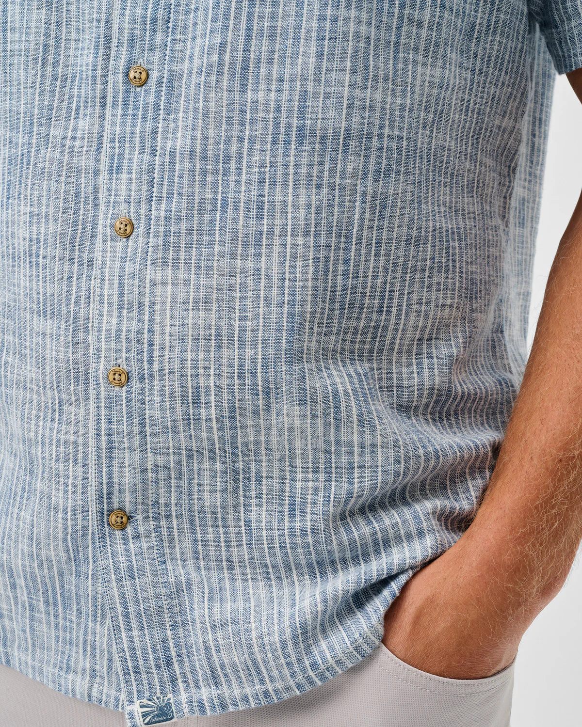 Johnnie-O Short Sleeve Cotton Blend Button Down Shirt