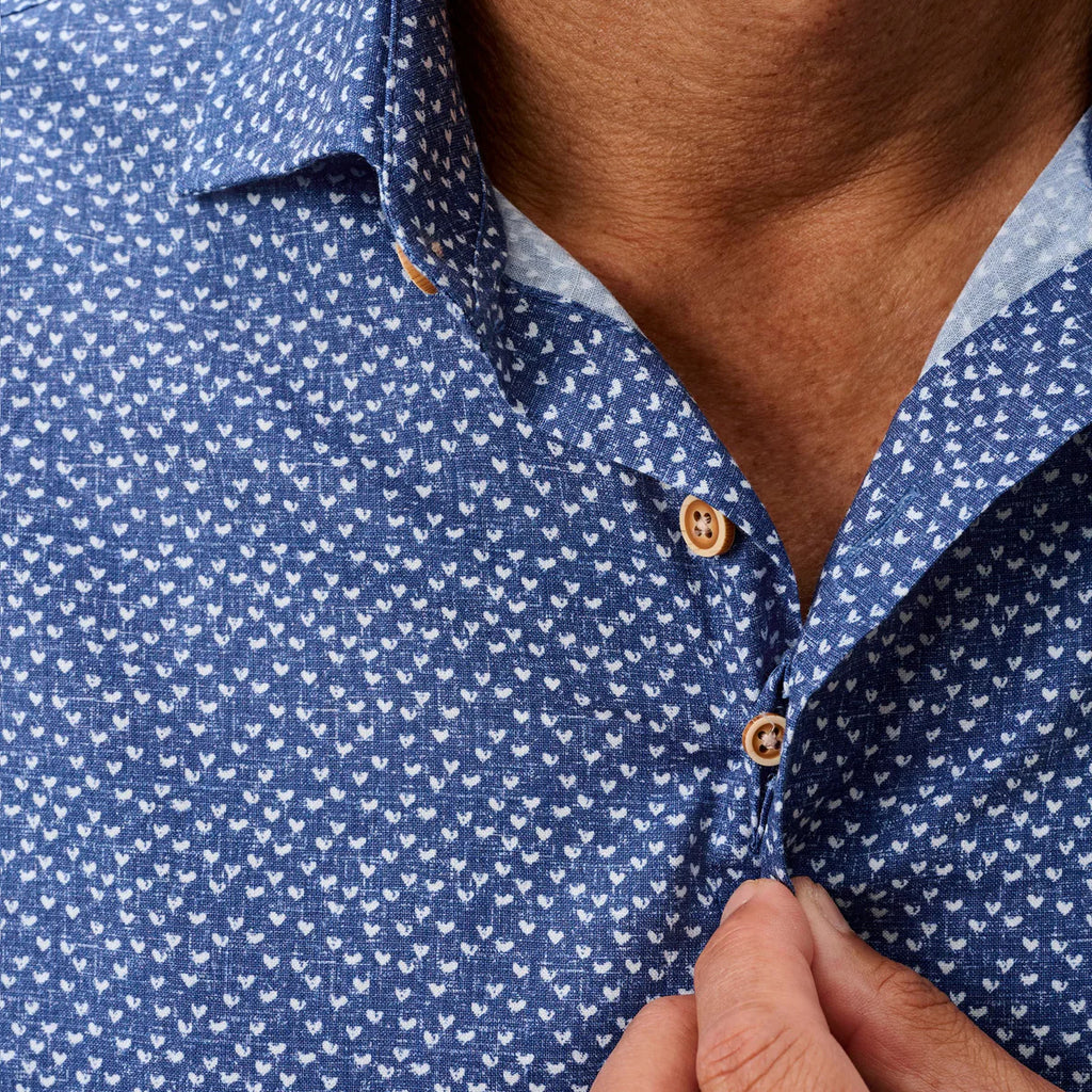 Johnnie-O Cotton Blend Short Sleeve Button Down Shirt