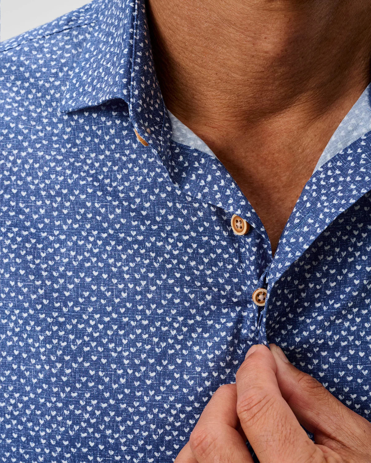 Johnnie-O Cotton Blend Short Sleeve Button Down Shirt