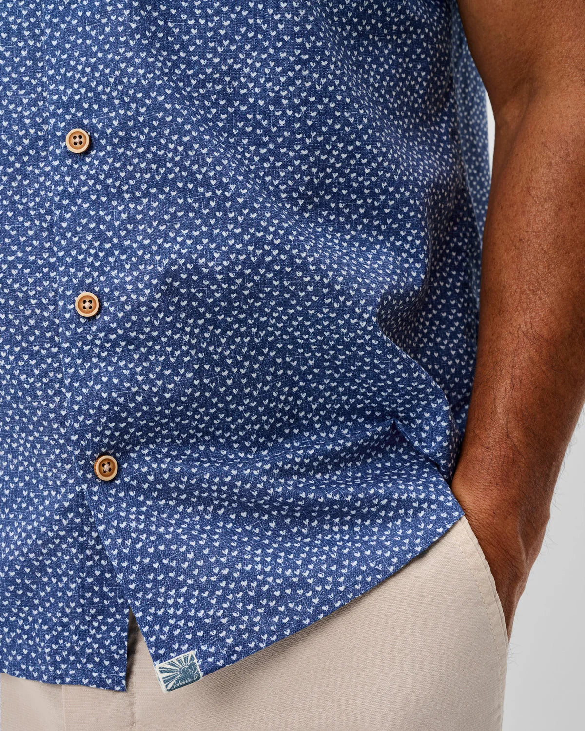 Johnnie-O Cotton Blend Short Sleeve Button Down Shirt