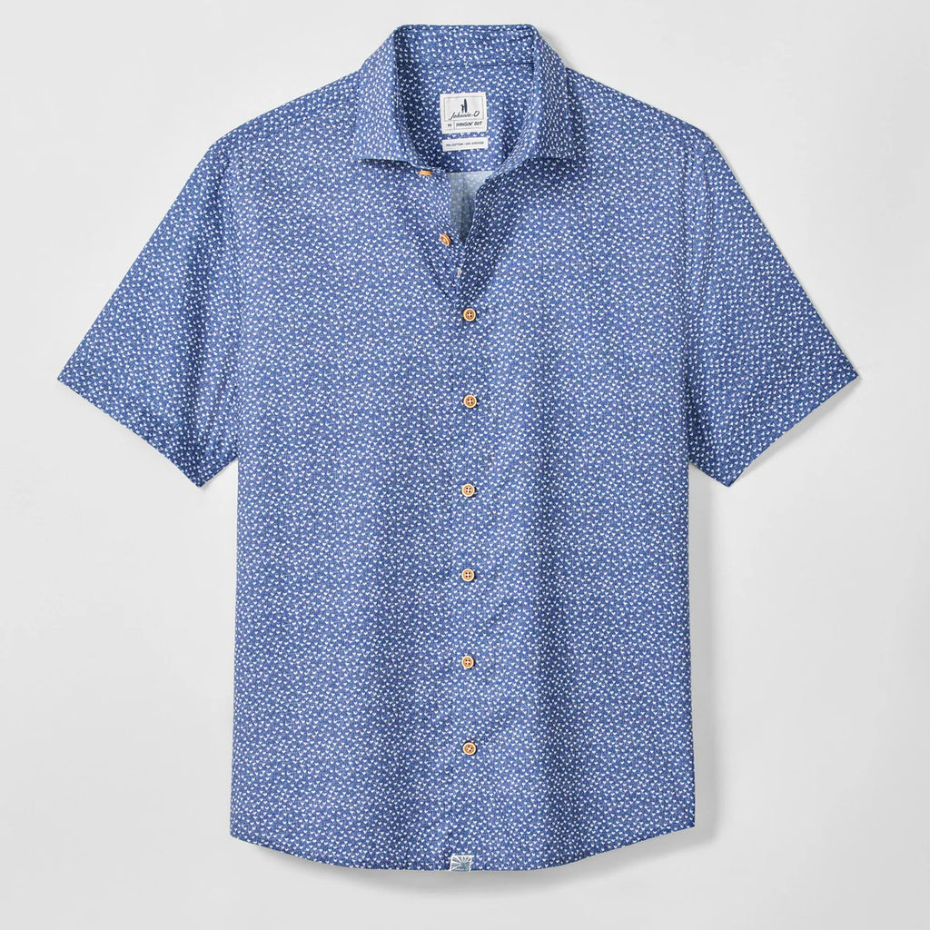 Johnnie-O Cotton Blend Short Sleeve Button Down Shirt