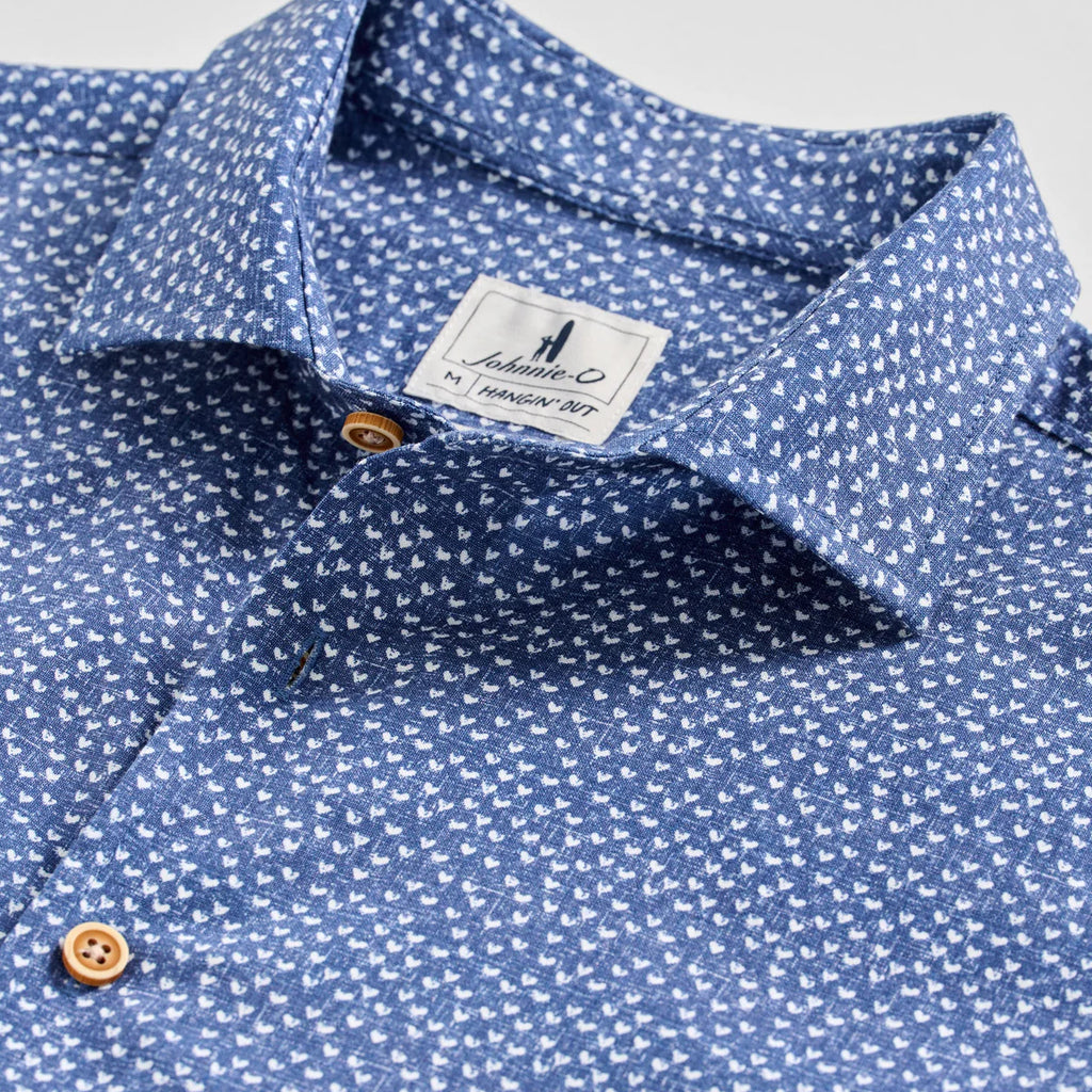Johnnie-O Cotton Blend Short Sleeve Button Down Shirt