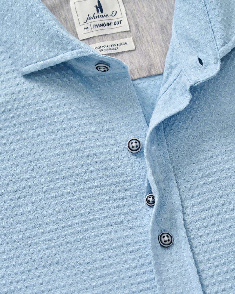 Johnnie-O Surfsucker Knit Short Sleeve Button Down Shirt
