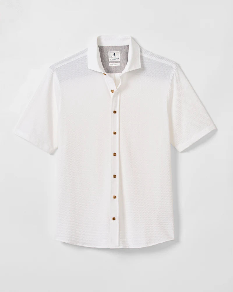 Johnnie-O Surfsucker Knit Short Sleeve Button Down Shirt