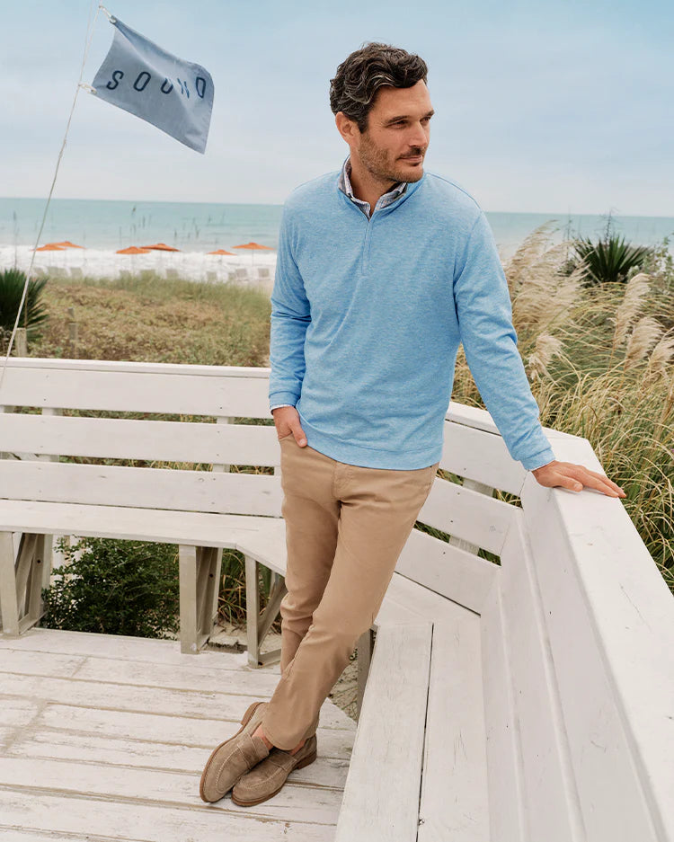 Johnnie-O Pircio Dri-Release Heathered 1/4 Zip Pullover
