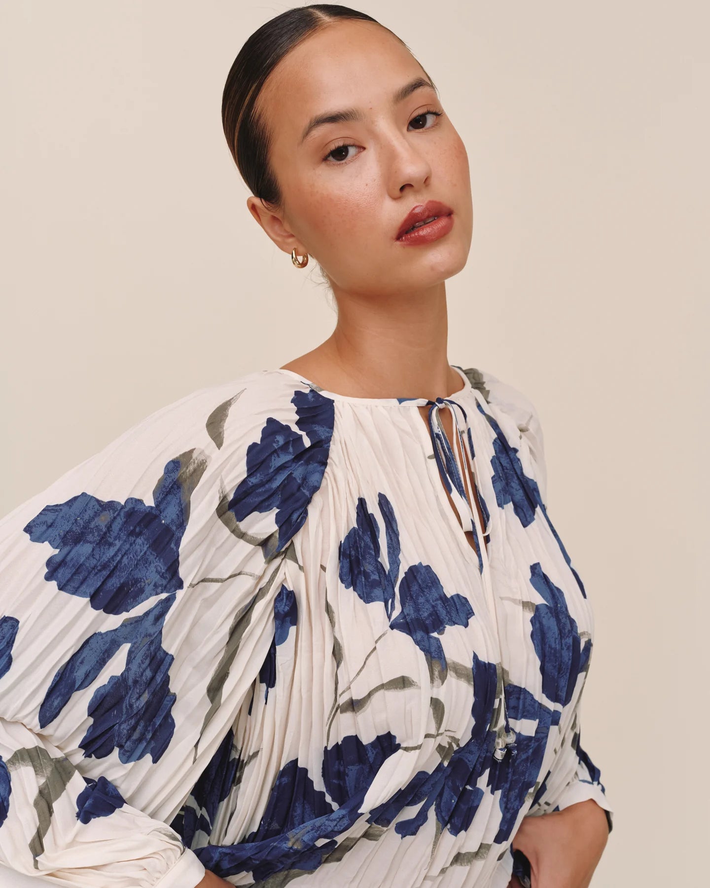 Bella Dahl Pleated Tie Front Top