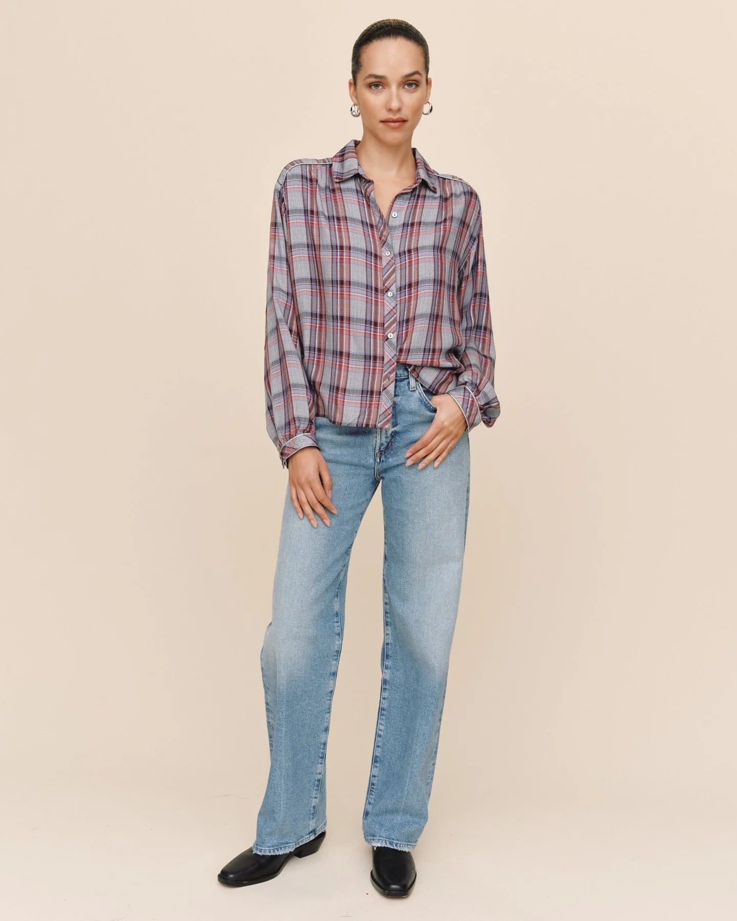 Bella Dahl Trimmed Flowy Shirt
