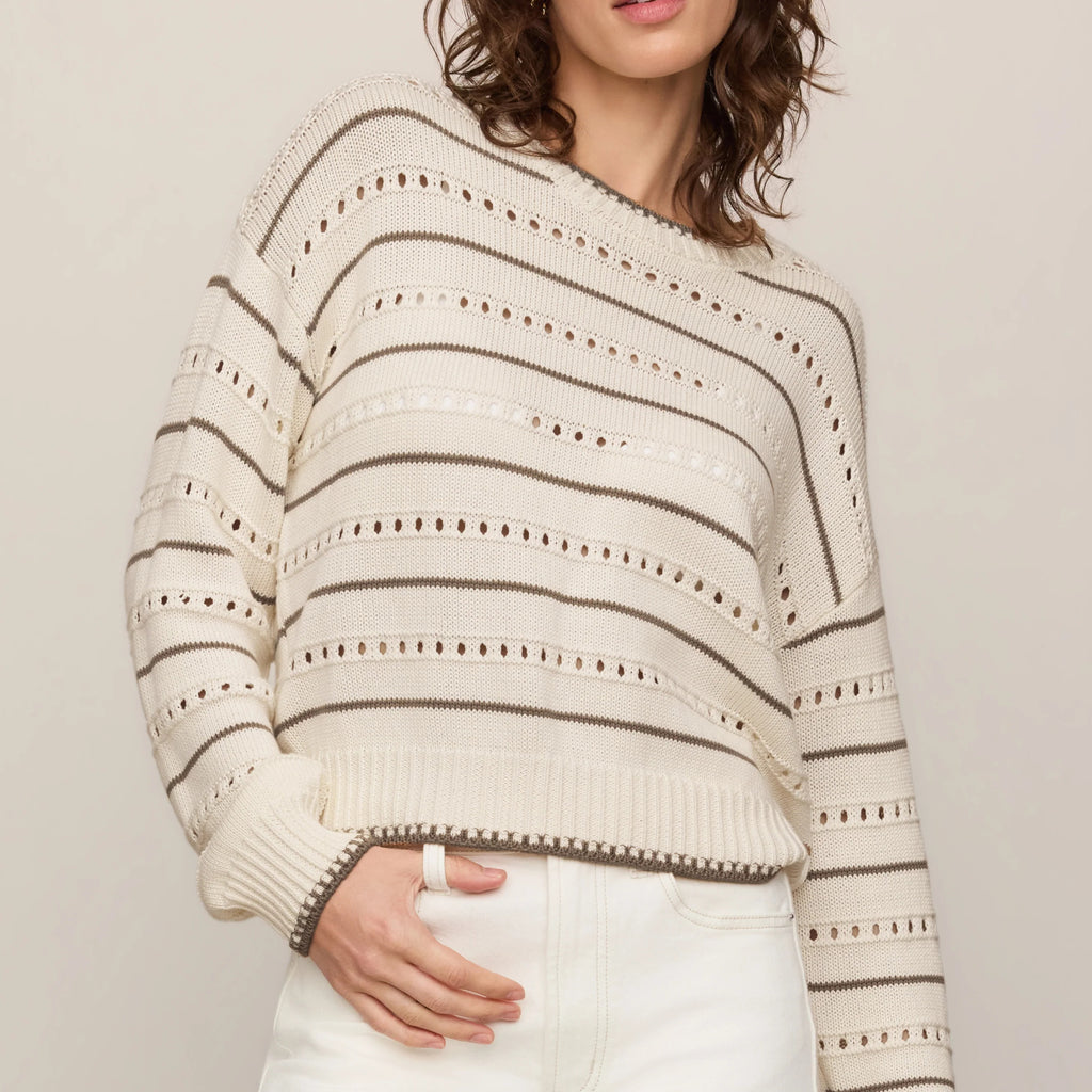 Z Supply Darby Stripe Pointelle Sweater