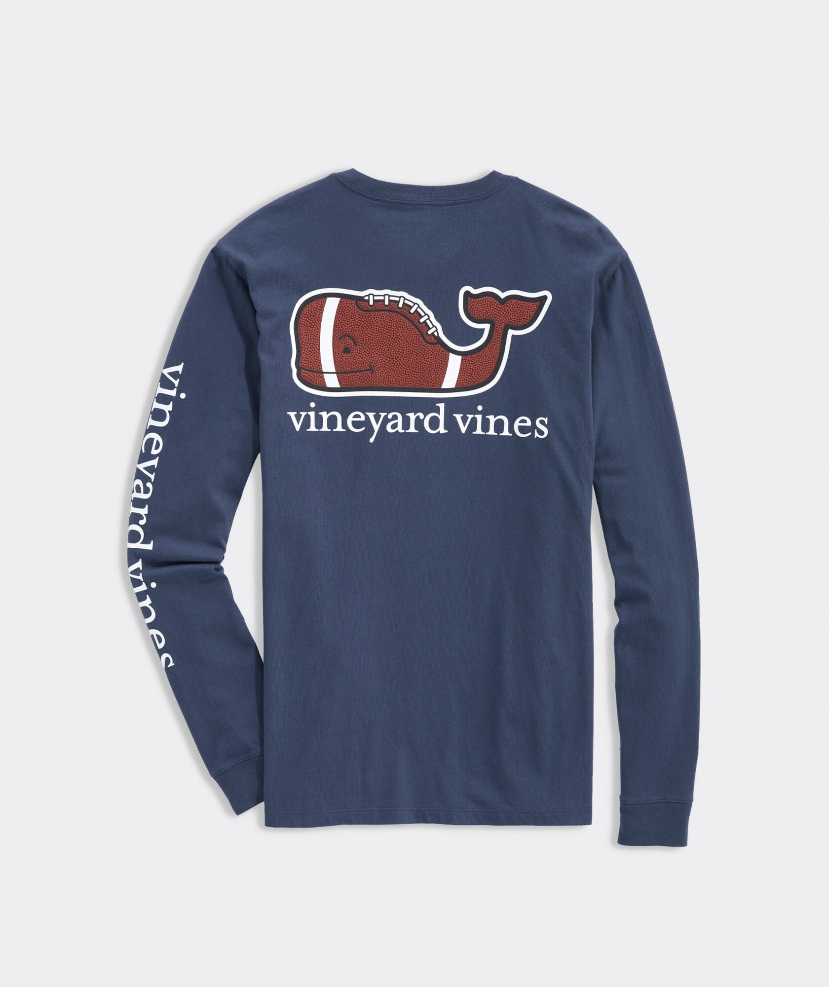 Vineyard Vines Men's Football Whale Long-Sleeve Pocket Tee