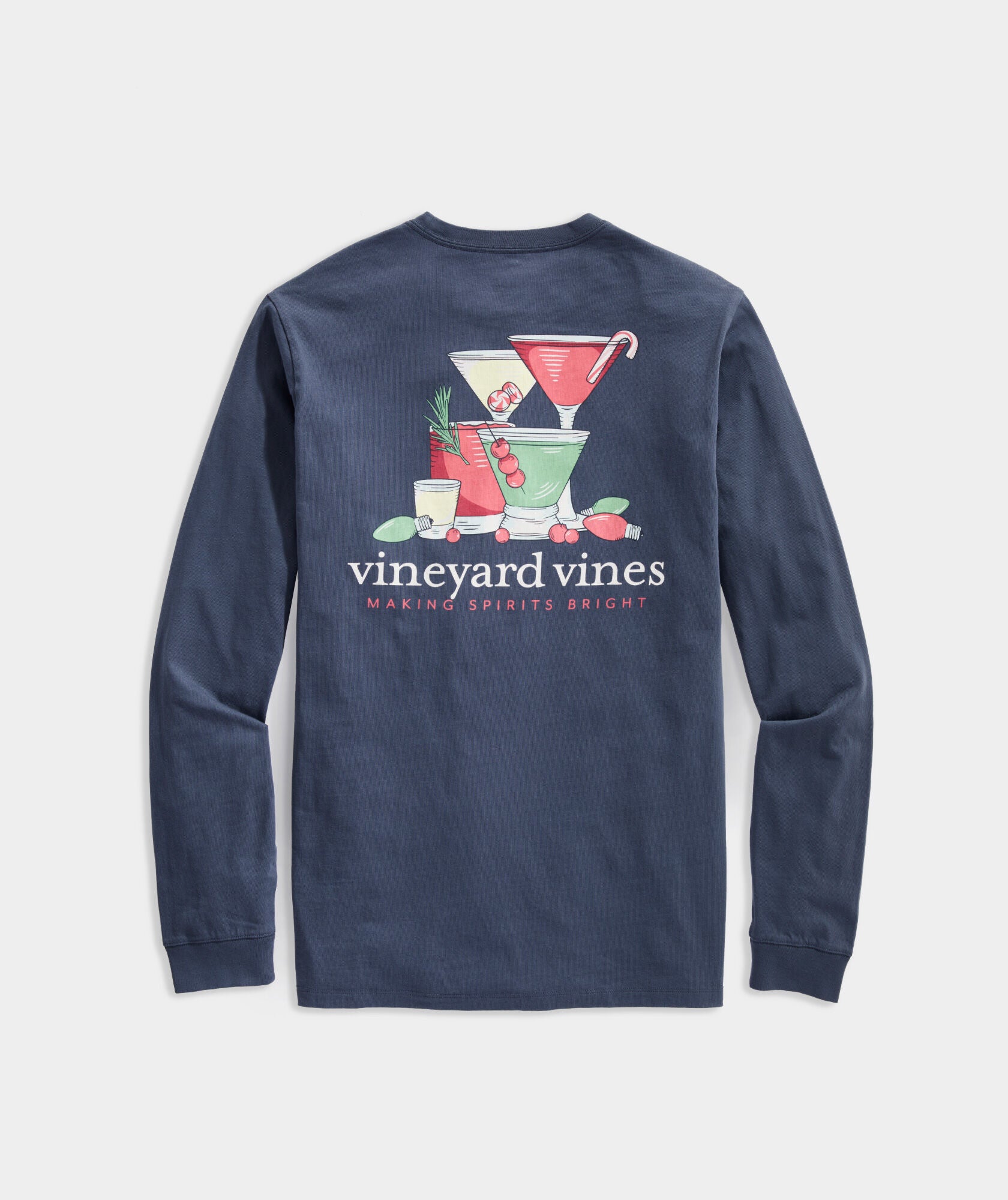 Vineyard Vines Men's Making Spirits Bright Long-Sleeve Pocket Tee