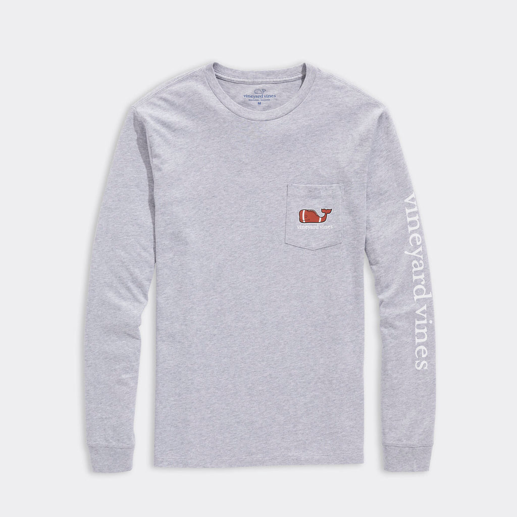 Vineyard Vines Long-Sleeve Football Whale Pocket Tee