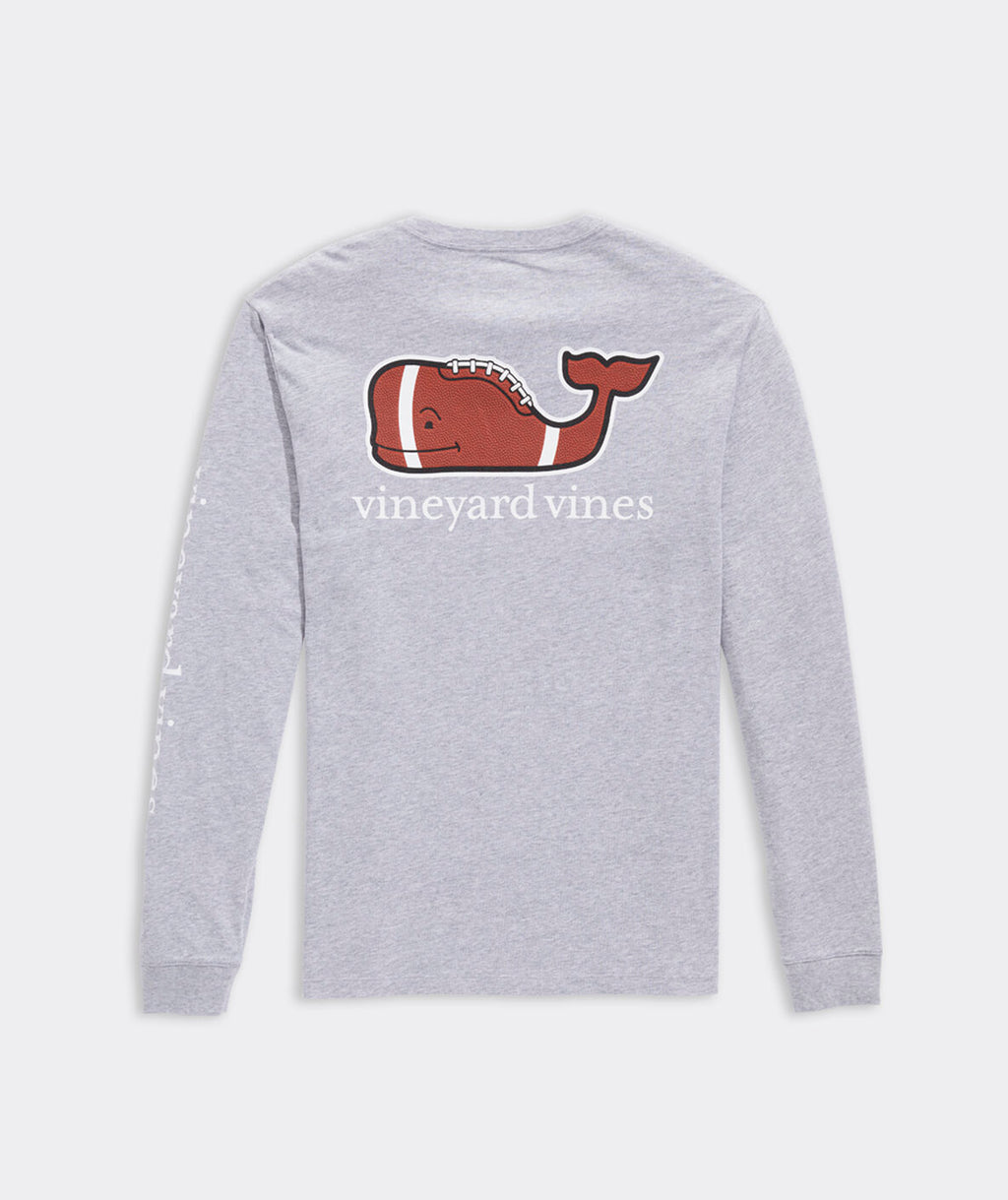 Vineyard Vines Long-Sleeve Football Whale Pocket Tee