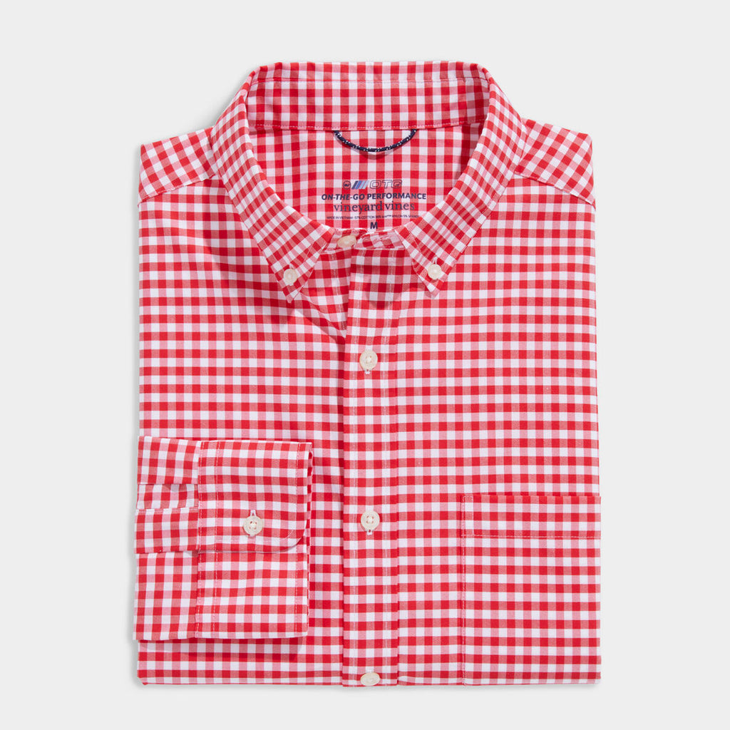 Vineyard Vines Men's Gingham On-The-Go brrr° Shirt