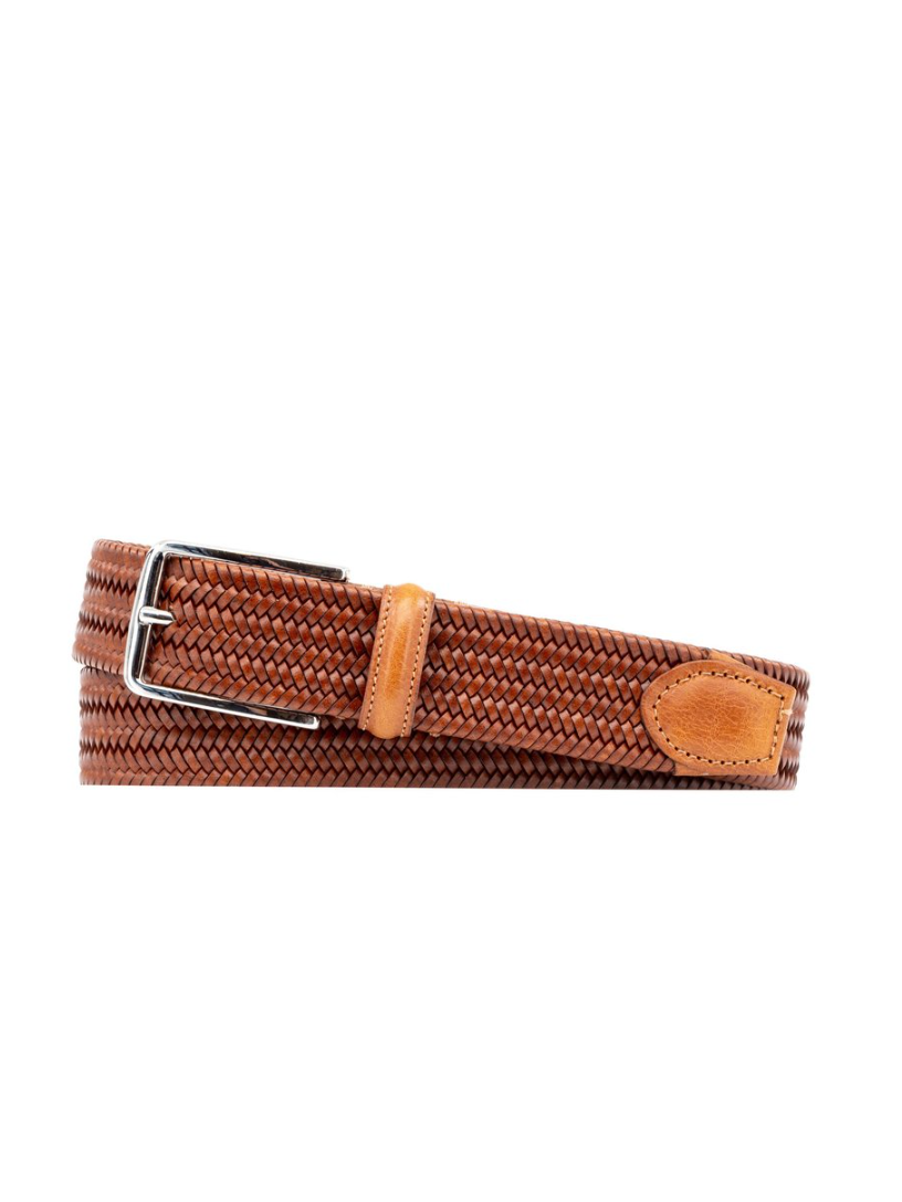 Martin Dingman Lexington Braided Italian Saddle Leather Stretch Belt
