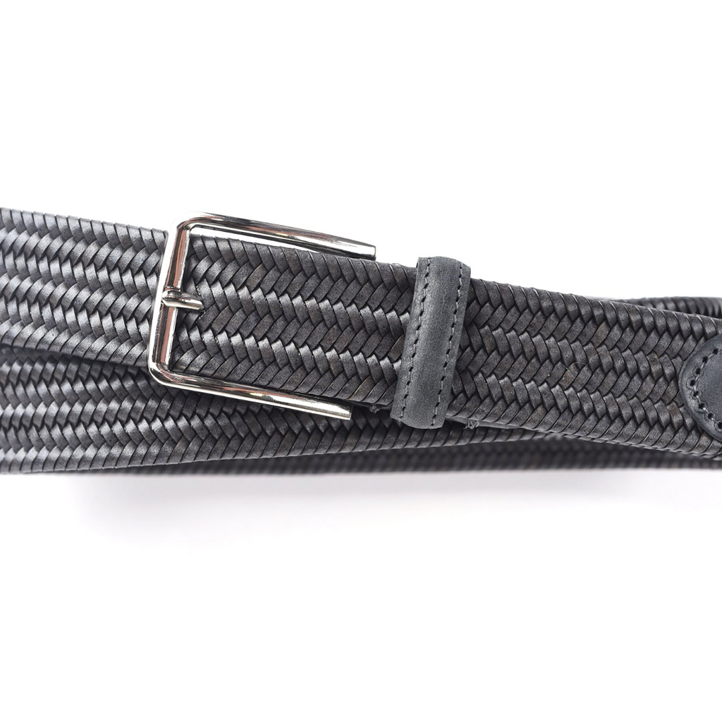 Martin Dingman Lexington Braided Italian Saddle Leather Stretch Belt