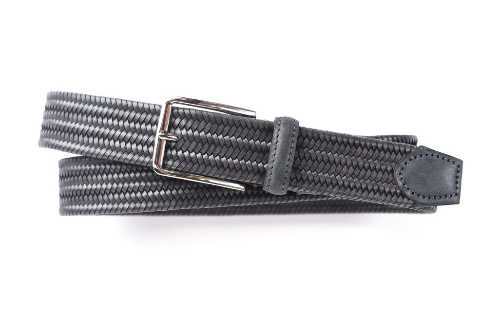 Martin Dingman Lexington Braided Italian Saddle Leather Stretch Belt