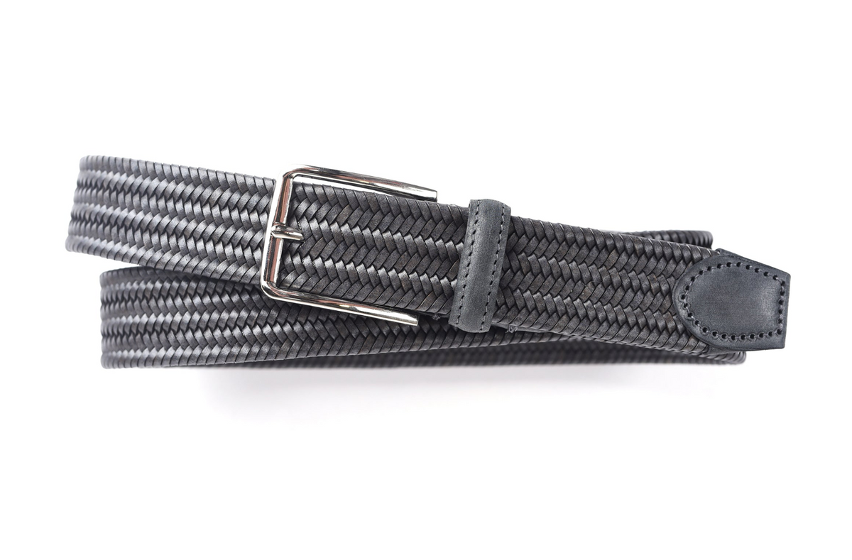 Martin Dingman Lexington Braided Italian Saddle Leather Stretch Belt ...