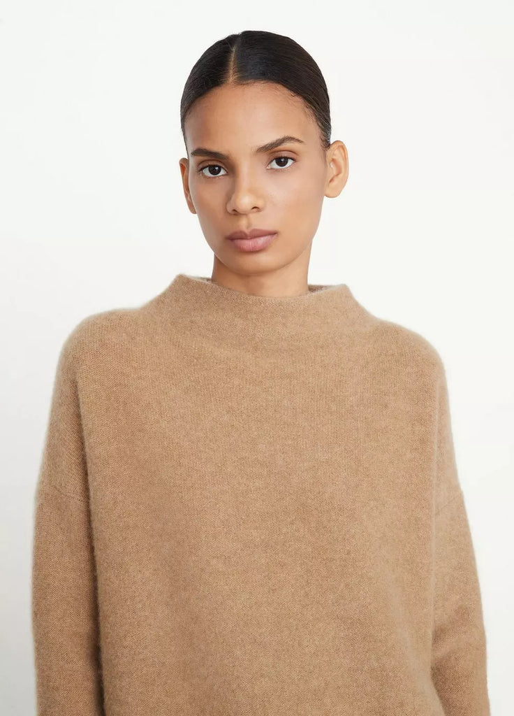 Vince Boiled Cashmere Funnel Neck Pullover