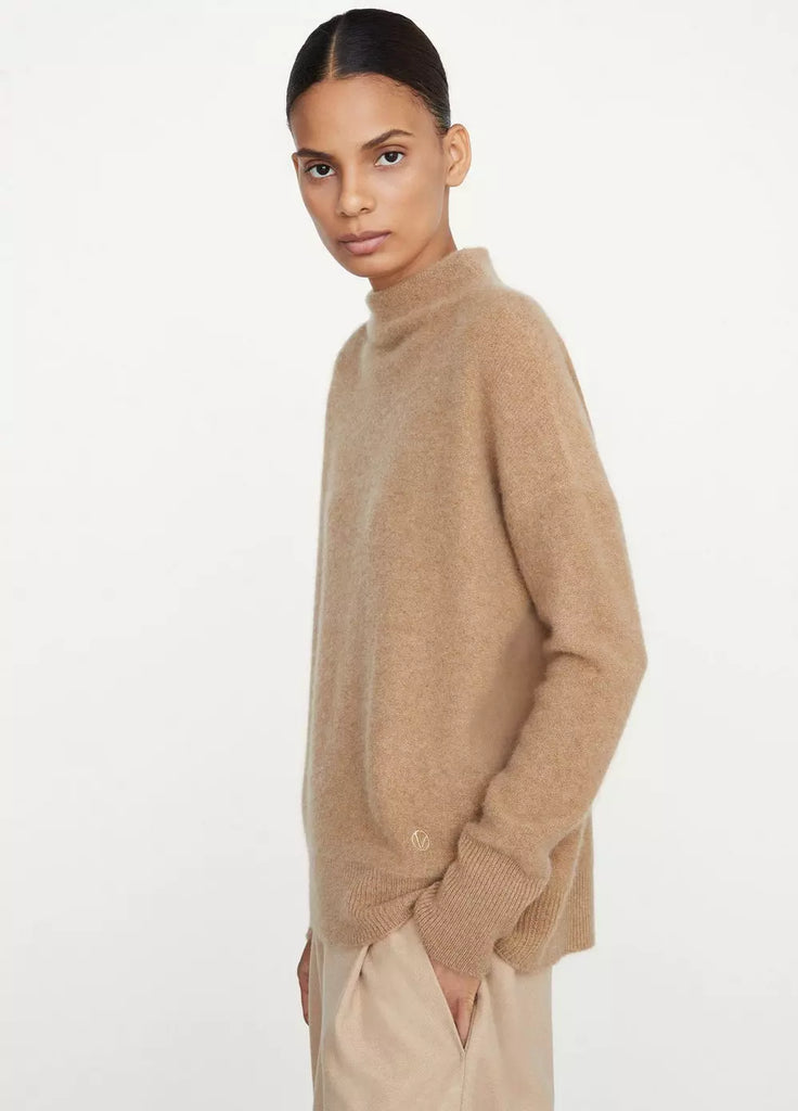 Vince Boiled Cashmere Funnel Neck Pullover
