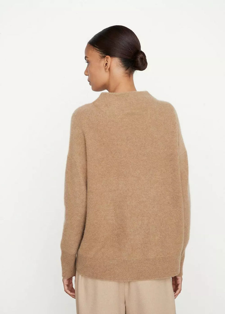 Vince Boiled Cashmere Funnel Neck Pullover