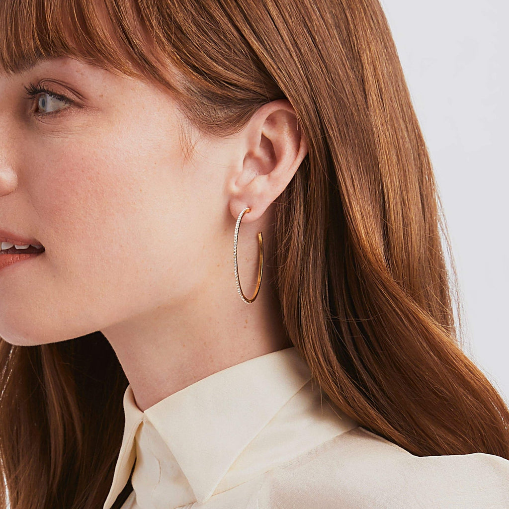 Julie Vos Windsor Cubic Zirconia Hoop Earrings