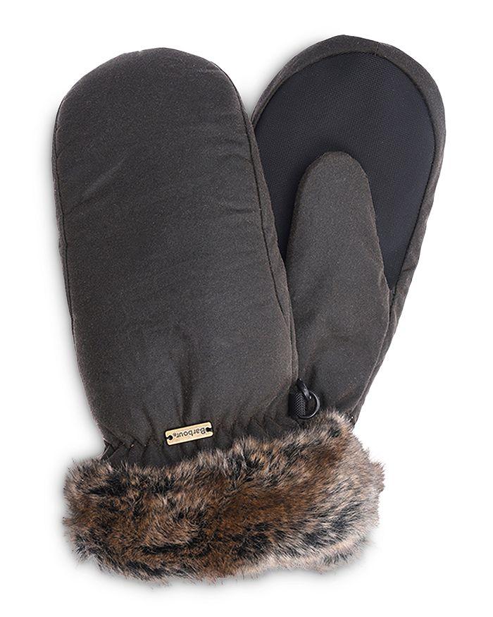 Barbour Women's Faux Fur Trim Mittens