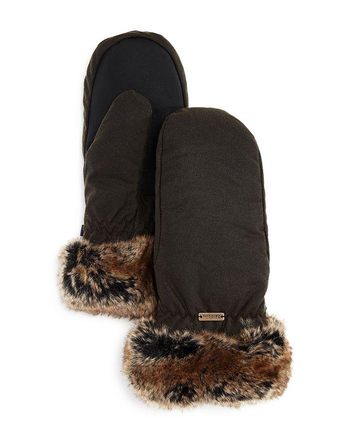 Barbour Women's Faux Fur Trim Mittens