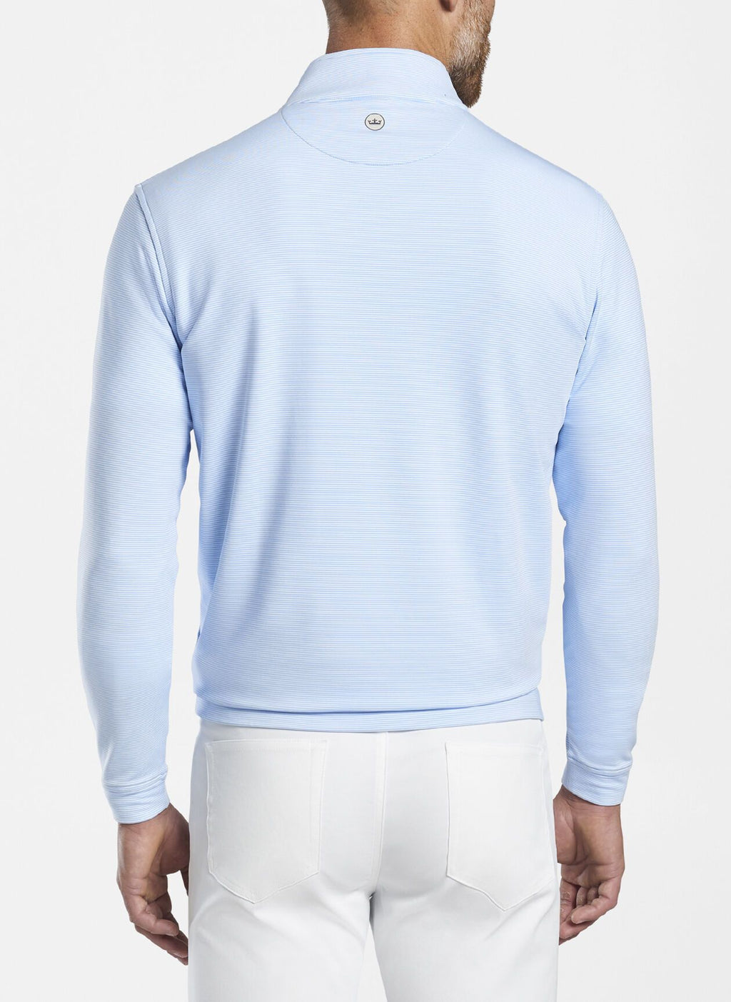 Perth Mini-Stripe Stretch Loop Terry Quarter-Zip