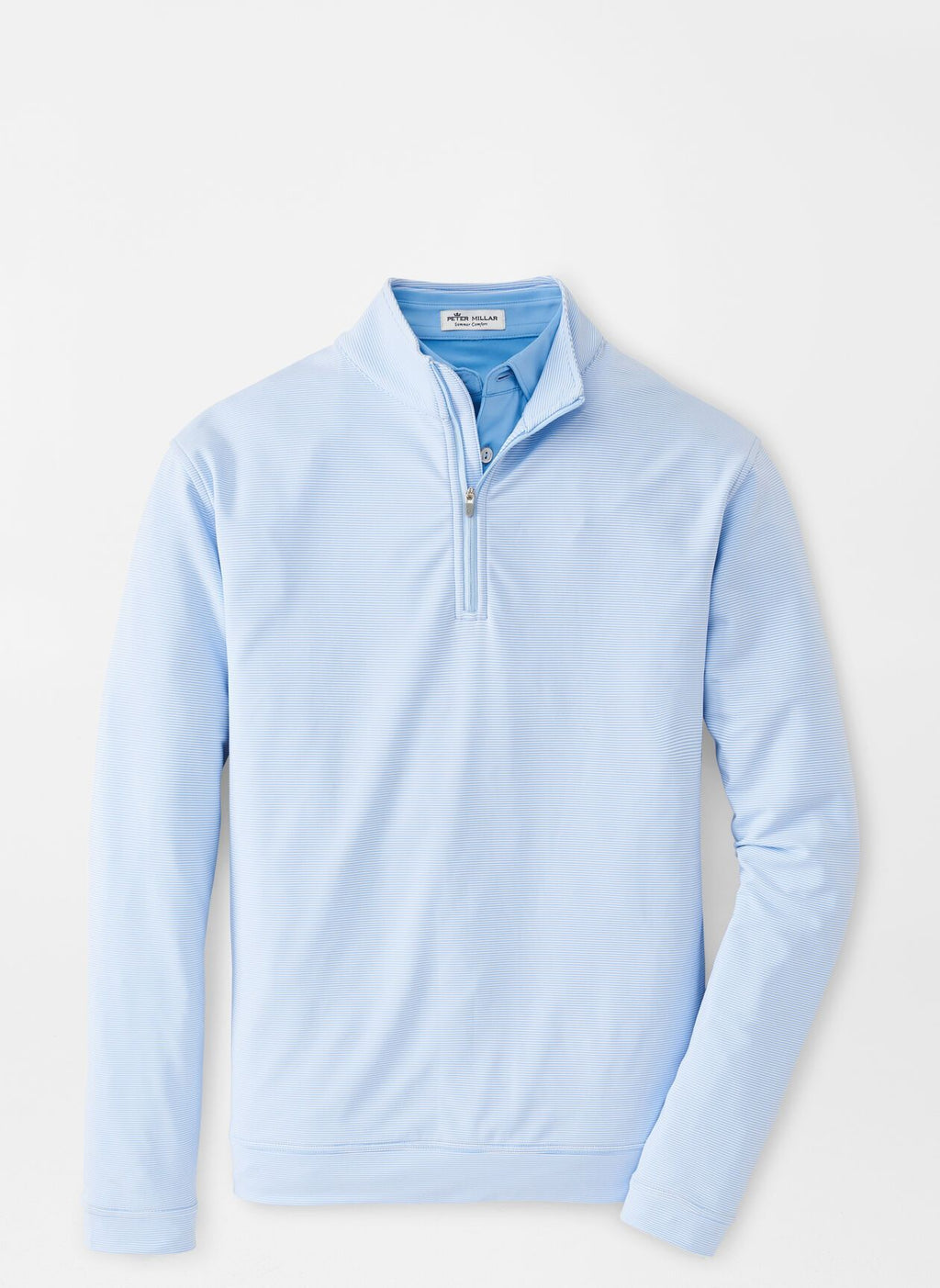 Perth Mini-Stripe Stretch Loop Terry Quarter-Zip
