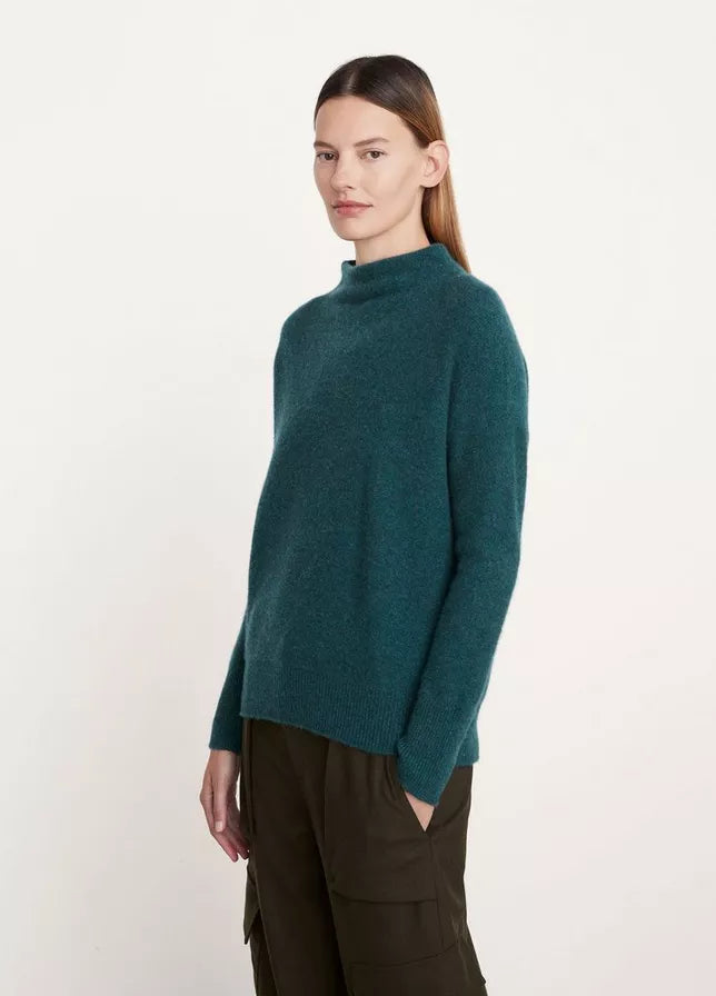 Vince Boiled Cashmere Funnel Neck Pullover