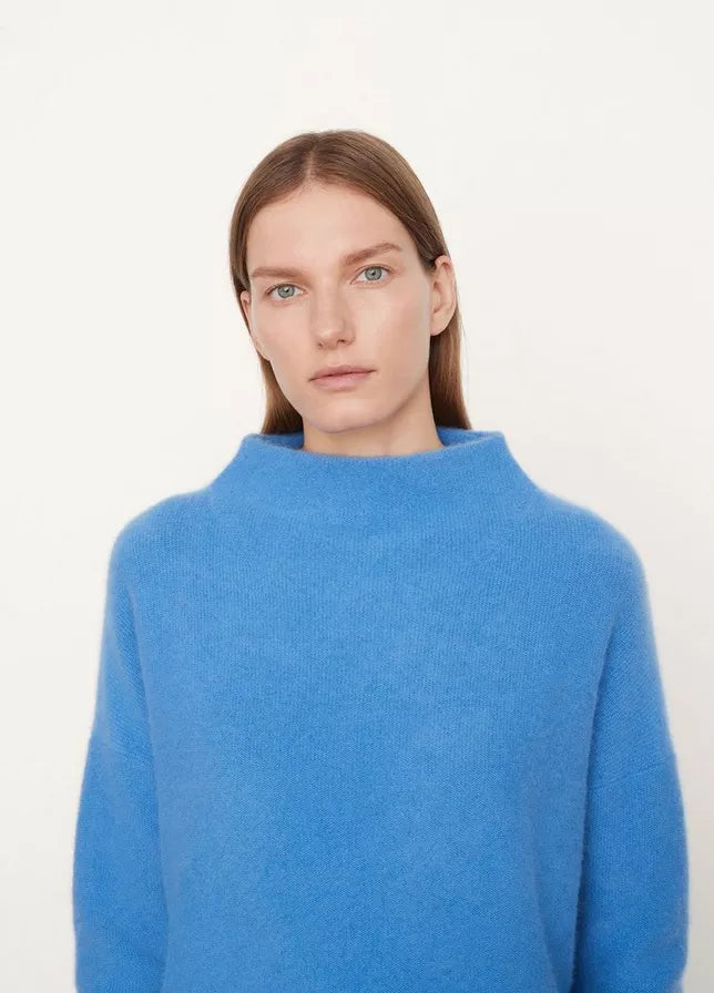 Vince Boiled Cashmere Funnel Neck Pullover