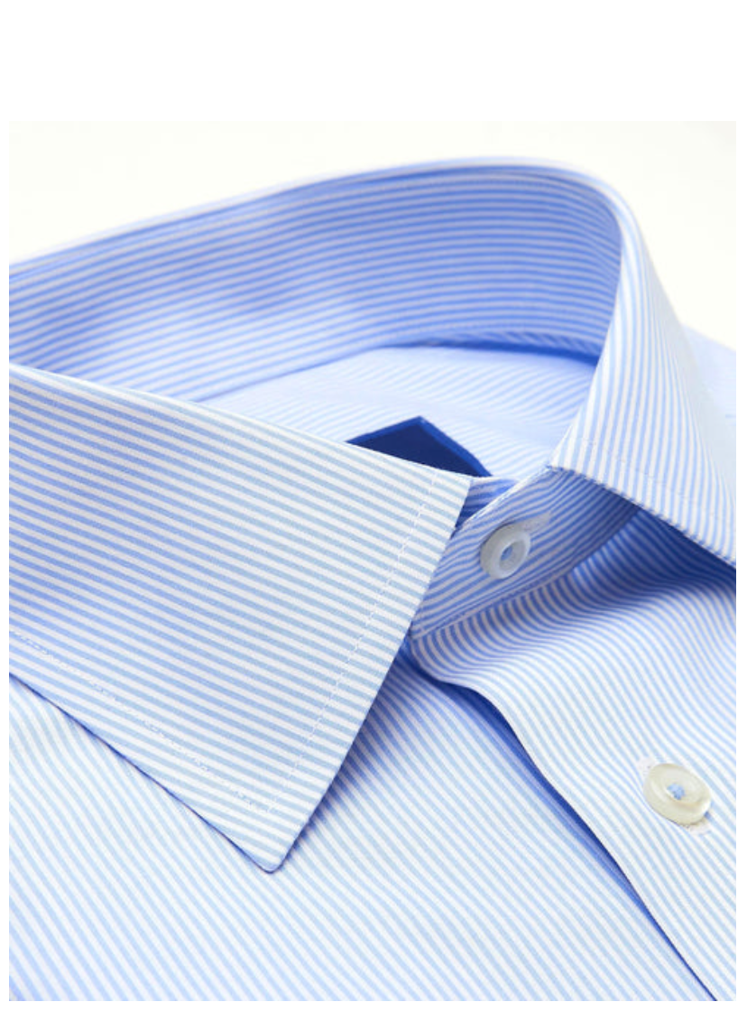 David Donahue White Blue Striped Non Iron Dress Shirt Puritan Cape Cod